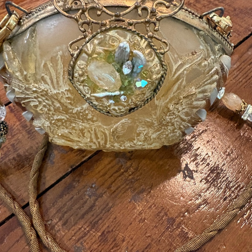 Maya Gold Beaded Embellished Evening Clutch